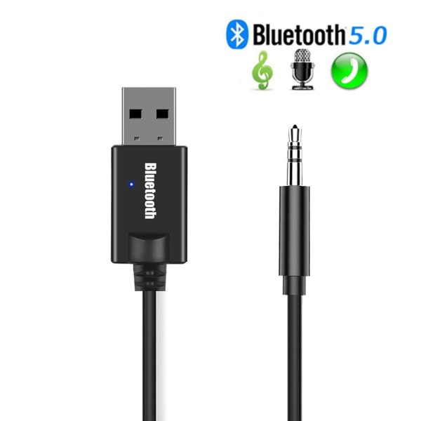 Mini 3.5MM Jack AUX Bluetooth Receiver Car Kit Audio MP3 Music USB Ström Adapter