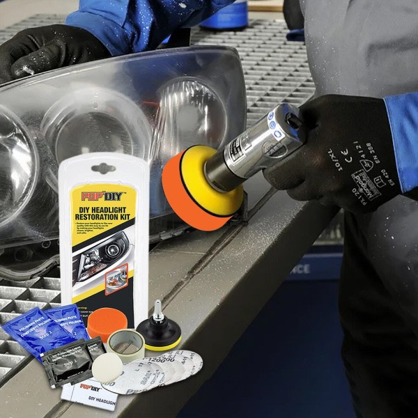 Bil Forlygte Restaurering Kit Brightener Pandelampe Ridde Reparation Væske Paste Lys Lens Polermaskine