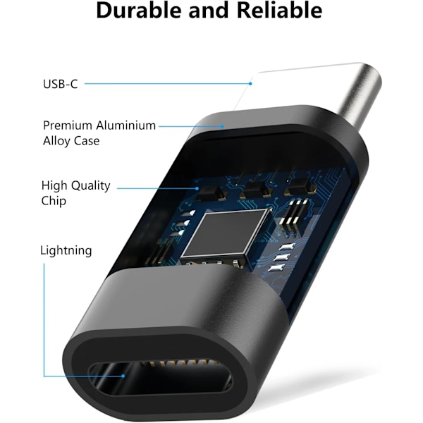 3 bitar Lightning Kvinna Till USB C Hane Laddare Adapter