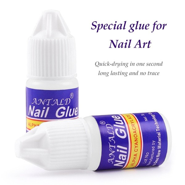 5 bitar Snabb torkande nagelkonst lim tips glitter UV akryl rhinestones dekorationer nagel lim falsk spets multipurpose manikyr verktyg