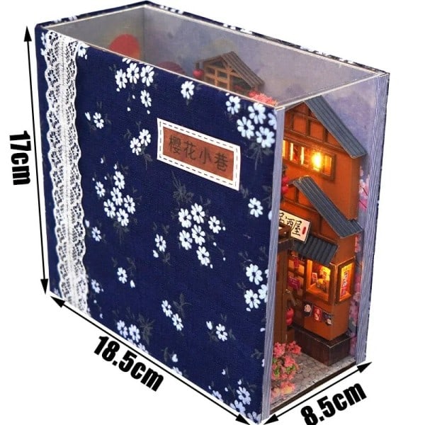 Miniatyyri Kirjapää Puinen Kirja Nook Hylly Insert Setti Satu Tale Kaupunki Metsä Talo