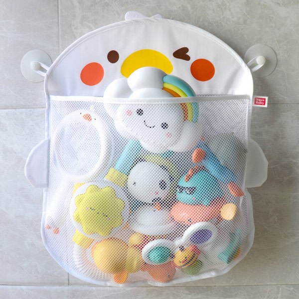 Baby Bade Legetøj Nødt And Dinosaur Mesh Net Opbevaring Taske Stærk Sugekopper Bade Spil Taske