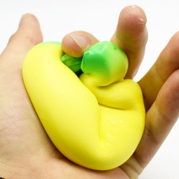 Anti-stress Squishy Banan Legetøj Langsomt Stiger Squishy Frugt Squeeze Legetøj Sjov Stress Reliever