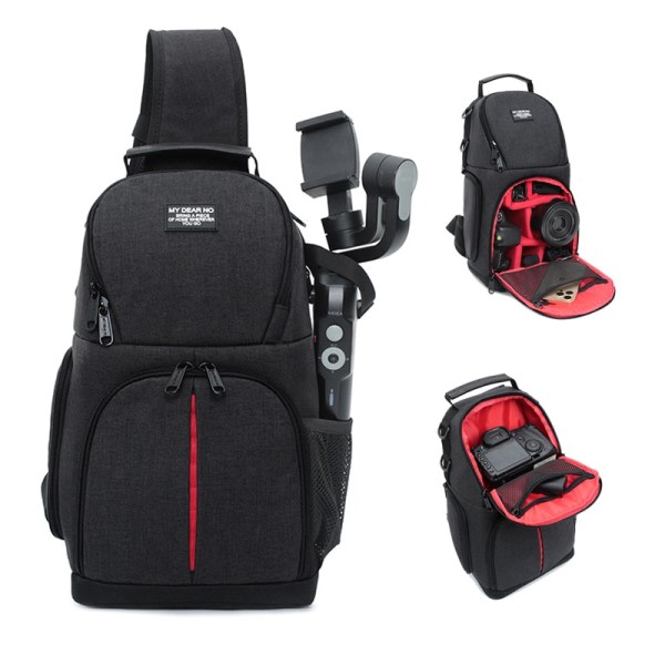 Kamera sling väska digital SLR foto väska stötsäker rem stativ hållare