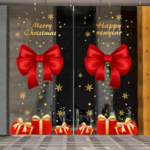 Jul Vindu Klistremerker Vegg Klistremerke Xmas Dekaler Jule pynt For Hjem