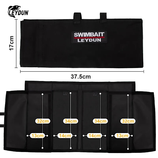Svømmebaits Fiske vesker For myke og harde agn opptil 12" agn omslag 4 hybrid lommer enkel agn tilgang beskyttelse agn bag