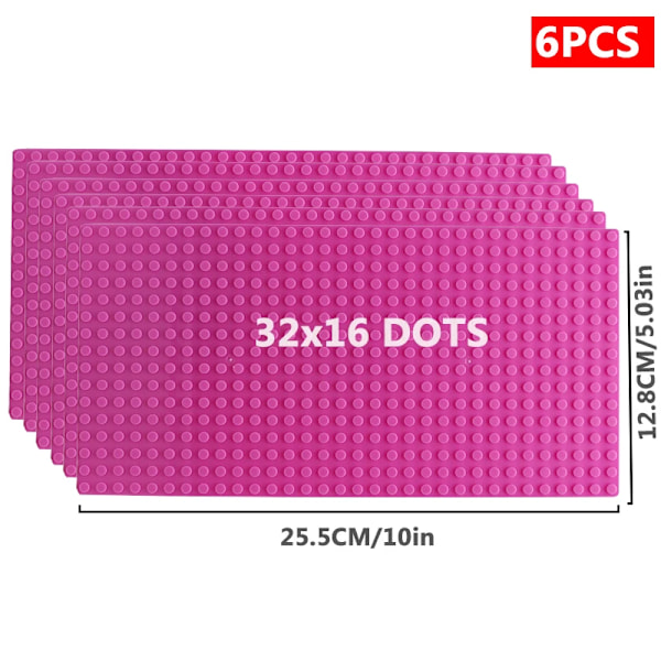 6 stykker pink  Base Plade 32*32 32*16 Nitter Klassiske Figurer Byggeklodse