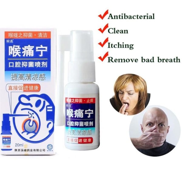 1 stk mund rengøring spray smerte sår svælgbetændelse halitosis sår hals cool frisk spray