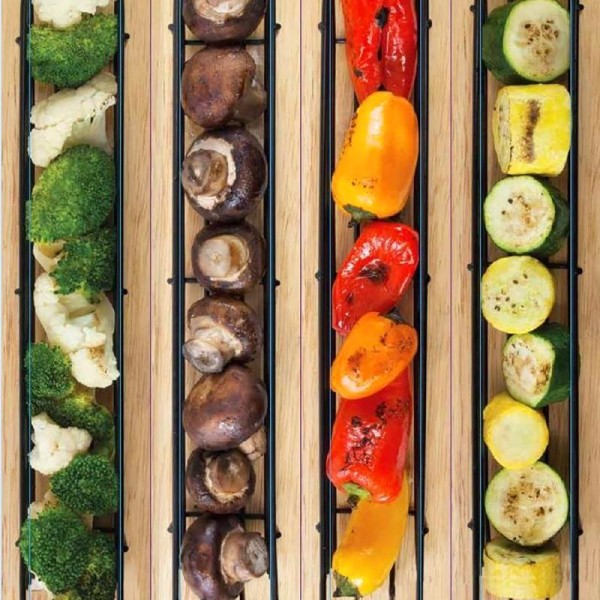 4 stk/sett  Bærbar BBQ Grilling kurv rustfritt stål nonstick grill grill kurv