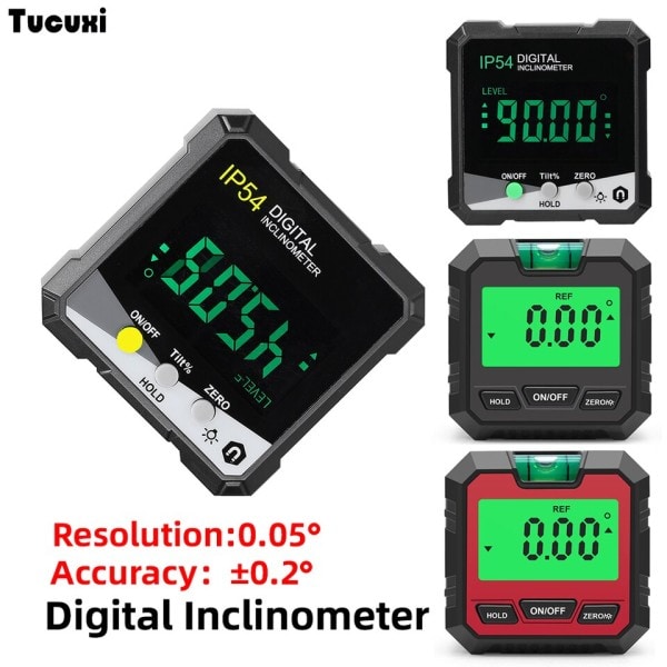 Digital Nivå Protractor Lutningsmätare Magnetisk Bas Digital Vinkel Mätare med Bakgrundsbelysning Level Tester Mätningsverktyg