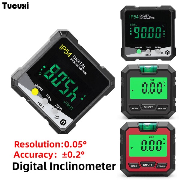Digital Niveau Protractor Inklinometer Magnetisk Base Digital Angle Gauge med baggrundslys Niveau Tester Måleværktøjer