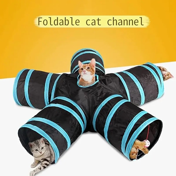 Slitstarka Katt Lek Tunnel Fullbar Djur Djur tunnlar med Crinkle Leksak leksak