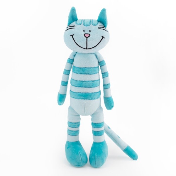 Blå kat ca. 45 cm pude plys dukke legetøj til  børn