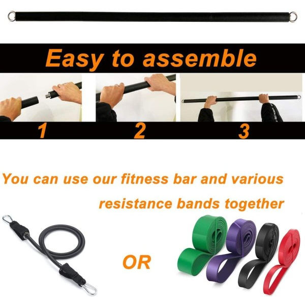 Workout Bar Passer Modstand Bands med Clip Bærbar Resistance Bands Exercise Bar