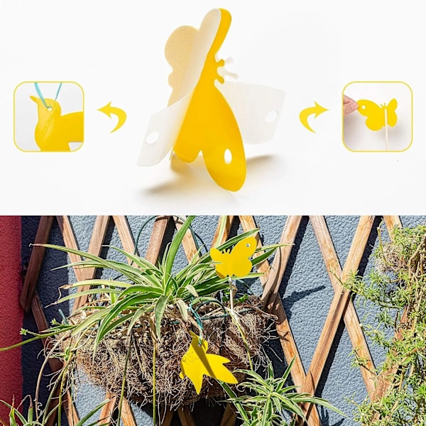Gul klibbig fluga fälla dubbelsidig klibbig fälla plast bugg insekt mygg fällor klibbig bräda