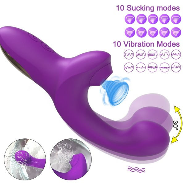 Kraftig Dildo Vibrator Hun Klit Suger Vakuum Klitoris Stimulator Mimic Finger Vrikkende Sex Legetøj