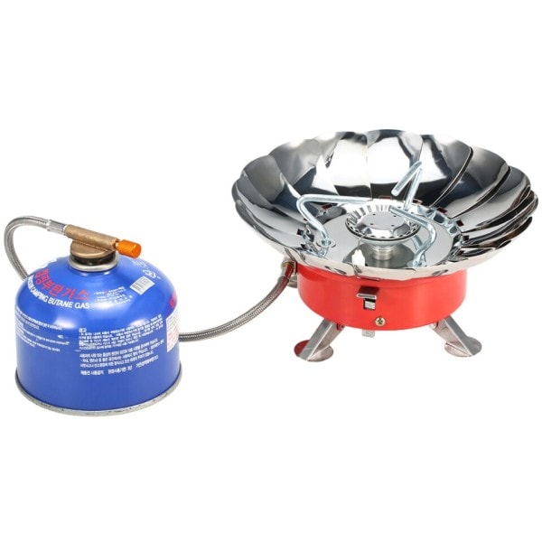 Vindtät Piezo Tändning Lotus Gas spis Utomhus Matlagning Gas Brännare Kockkärl med adapter