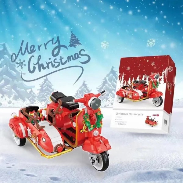 Jul Motorcykel Bygning Klods Model By Køretøj Trehjulet cykel Gør det selv Samling Klodser Legetøj