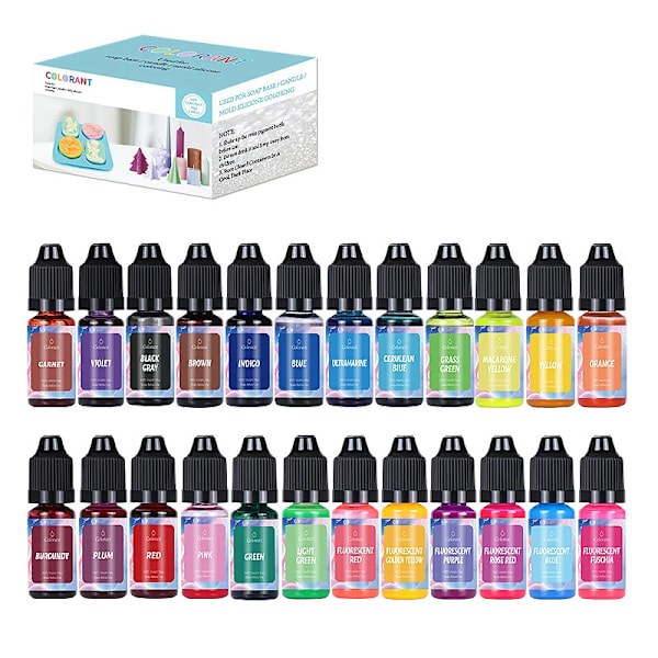 Stearinlys Fargestoffer Kit Væske Fargestoff Pigment Set Gjør-det-selv stearinlys Making Rekvisita Aromaterapi Såpe Soya Voks