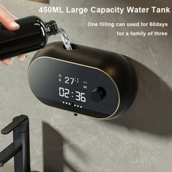 Creative Liquid Foam Såpe Dispensere Tid Temperatur Display Menneske Kropp Induksjon Hånd vask
