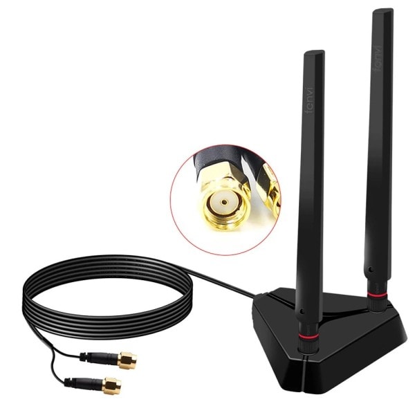 WiFi antenn RP-SMA hane kontakt dubbel band 2,4GHz 5GHz