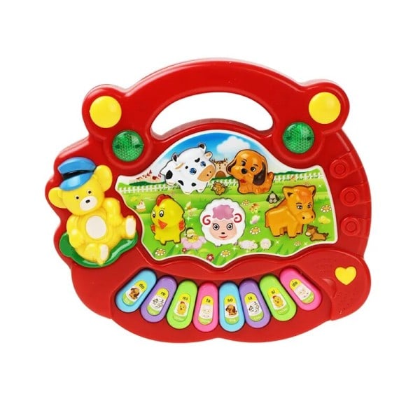 Baby musikalsk legetøj med dyrelyd børn klaver keyboard elektrisk blinkende musik instrument tidligt pædagogisk legetøj