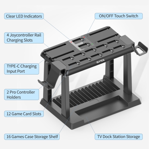 Laddare Pro Kontrollenhet Hållare Switch Spel Lagring Torn Switch OLED Laddning Dock Station