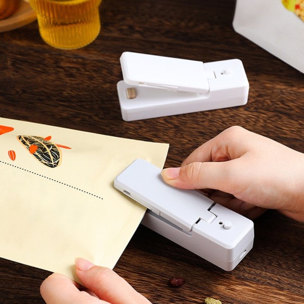 2 IN 1 USB ladattava mini laukku tiiviste lämpö tiivisteet leikkurilla veitsellä ladattava kannettava tiiviste