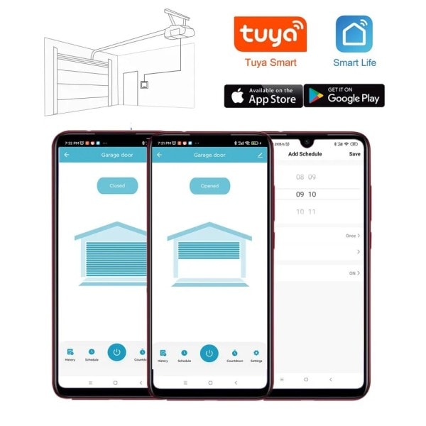 Tuya WiFi kytkin autotallin ovi ohjain Älykäs ovi avaaja työ Alexa Google Koti Smart Life