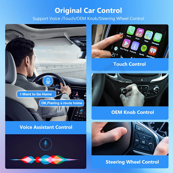 Trådløs Carplay Android Auto Trådløs Adapter Smart Dongle 2in 1 2,4G & 5,8Ghz WiFi BT Auto Connect Plug&Play For Wired AA  CP