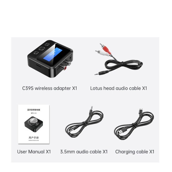Bluetooth 5.0 lähetin vastaanotin EDR langaton sovitin USB sovitin 3,5 mm AUX RCA