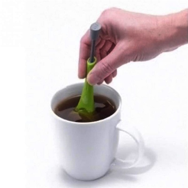 Te Infuser Inbyggd Plunger Hälsosam Intens Smak Återanvändbar Te påse Plast