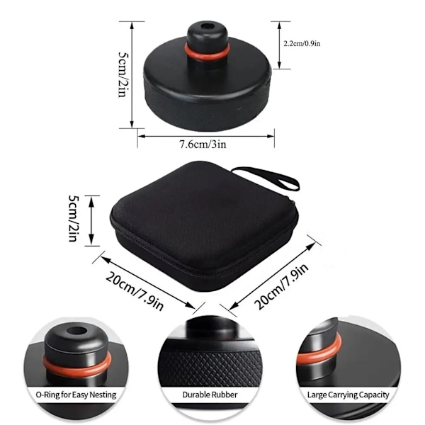 4 stykker Bil Gummi Løfter Donkraft Pad Adapter Værktøj Chassis  Opbevaring Etuiet Velegnet