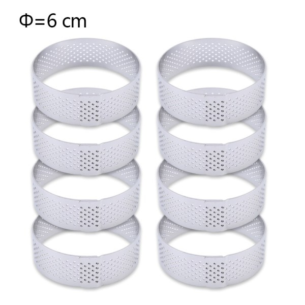 Rustfritt stål Terte Mugg Ring Tartlet Kake Mousse Mopper Cookies Pay Circle Cutter