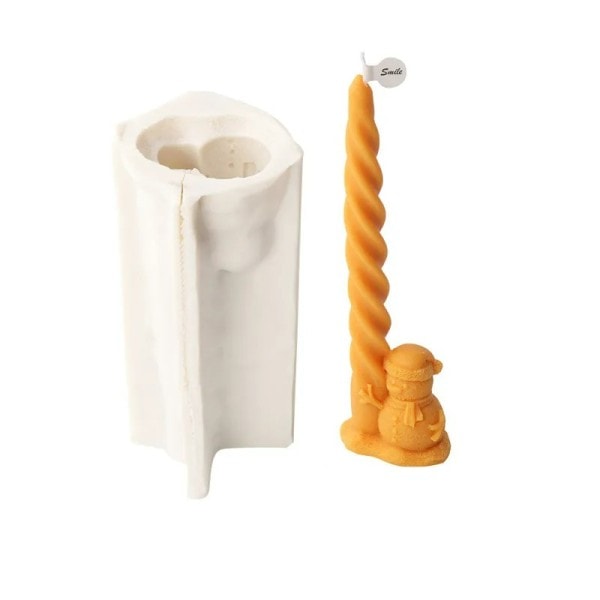 Julemand Spiral Lang Stang Stearinlys Silicone Skimmel Snemand Elg Jule Træ Twisted Stegt Dej