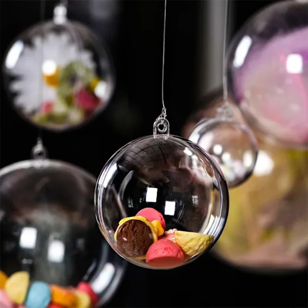 12 kpl DIY ontot pallot joulu muovi läpinäkyvä täytettävä koru