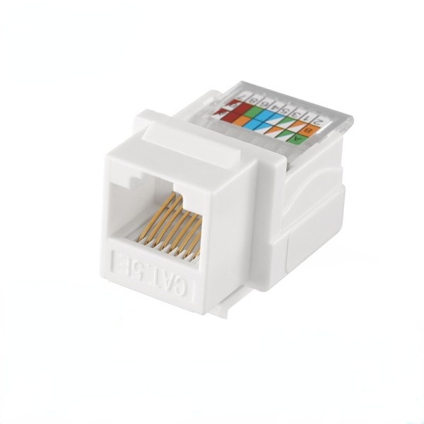 Kontakt Informasjon Socket Datamaskin Uttak Kabel Adapter Jack 5stk Verktøyfri CAT5E UTP Nettverk Modul