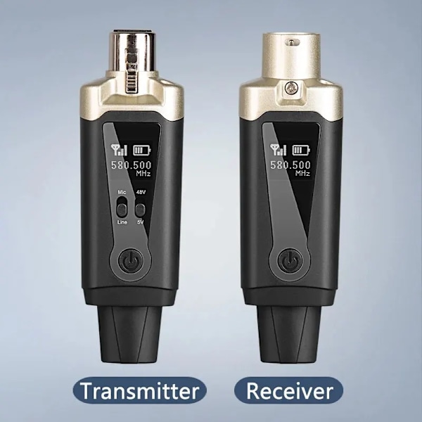 Trådlöst mikrofon system XLR mikrofon omvandlare adapter UHF automatisk sändare inställning