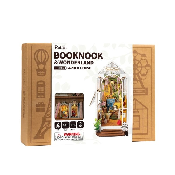 Robotime Rolife DIY Kirja Nook Gardenhouse valoilla Helppo Kokoa Upea lahja
