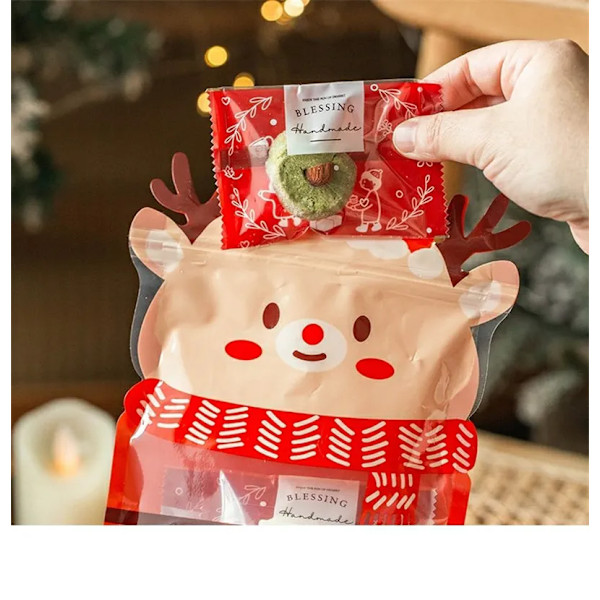 25 bitar Jul present påse till godis choklad kaka nougat kex förpackning gåva