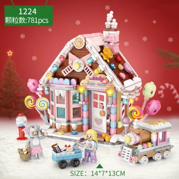 Joulu Lahja laatikko Navida Mini Blocks Uusi vuosi koottu rakennus lohko lelu joulu palapeli asennus