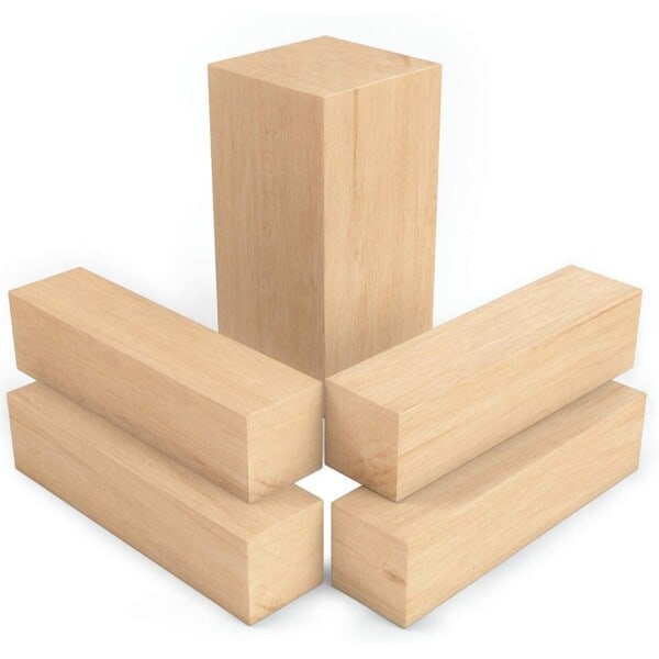 5 stk basswood udskæring blok naturlig blød træ udskæring blok