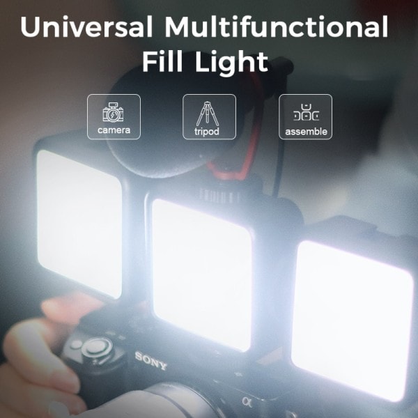VL81 LED Video Lys Kamera Lys 3200-5600K 850LM 6.5W Med Kald Shoe Mini Vlog Fill Light 3000mAh Panel Lampe