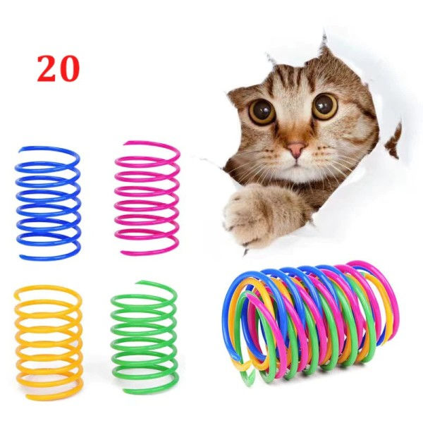 20 stk Kattunge Katt Leker Bred Slitesterk Tung Gauge Katt Vår Leketøy Fargerike Fjærer Katt Kjæledyr leketøy