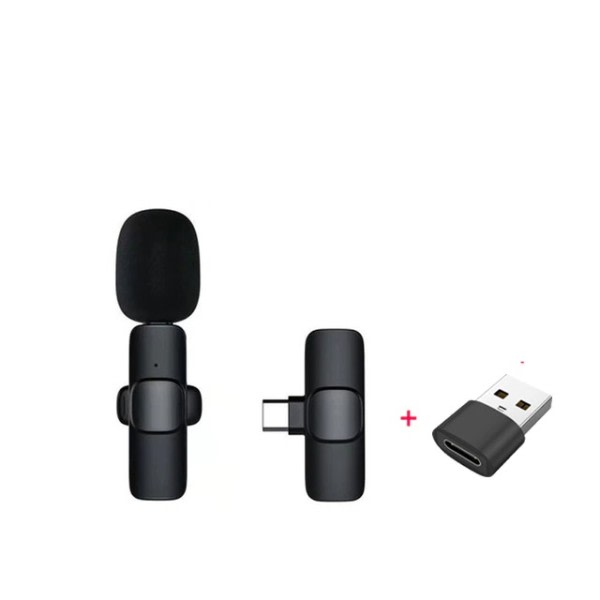 Trådløs Lavalier Mikrofon Bærbar Lyd Video Opptak Mini Mic for iPhone Android Live Broadcast Gaming Phone Mic