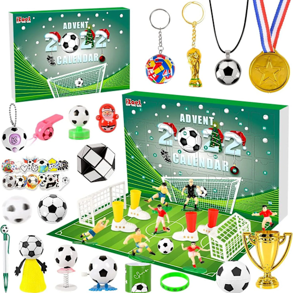 Fodbold advent kalender drenge piger 2023 24 fodbold gaver med fodbold medalje fløjte 24 jul