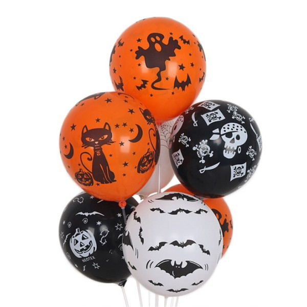 10 stk Halloween Jule ballonger latex ballong gresskar skjelett halloween fest