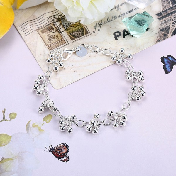 Smukke 925 sølv armbånd pæne til bryllup kvinder kæde armbånd charme perler