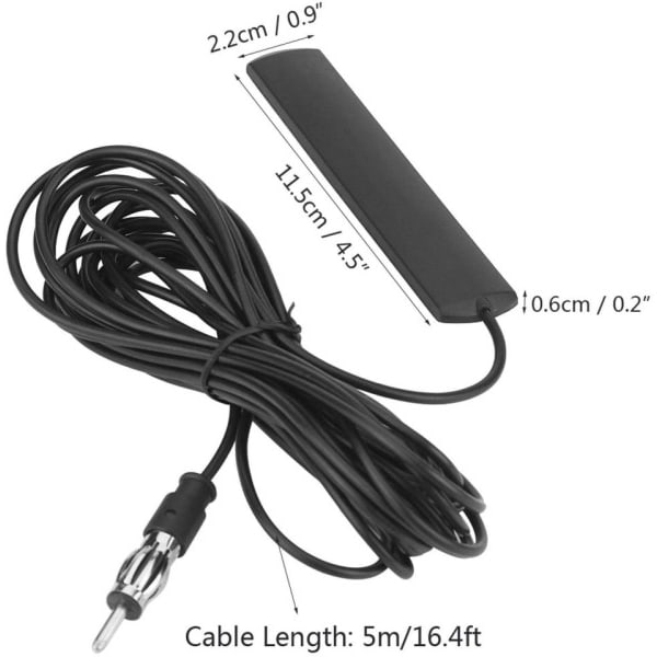 Bil Radio FM Antenne Universal Auto 5M Lengde Signal Forsterker Forsterker