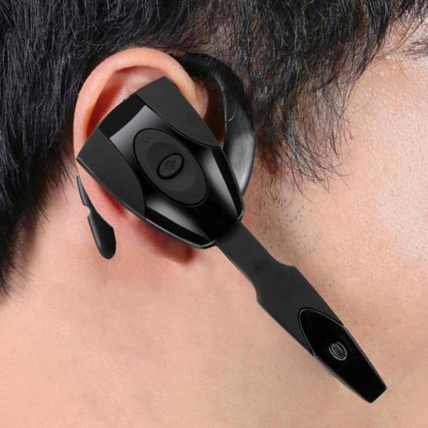Bluetooth kuulokkeet langaton handsfree yksi korvakoukku kuuloke painike silika geeli kuulokkeet mikrofonilla